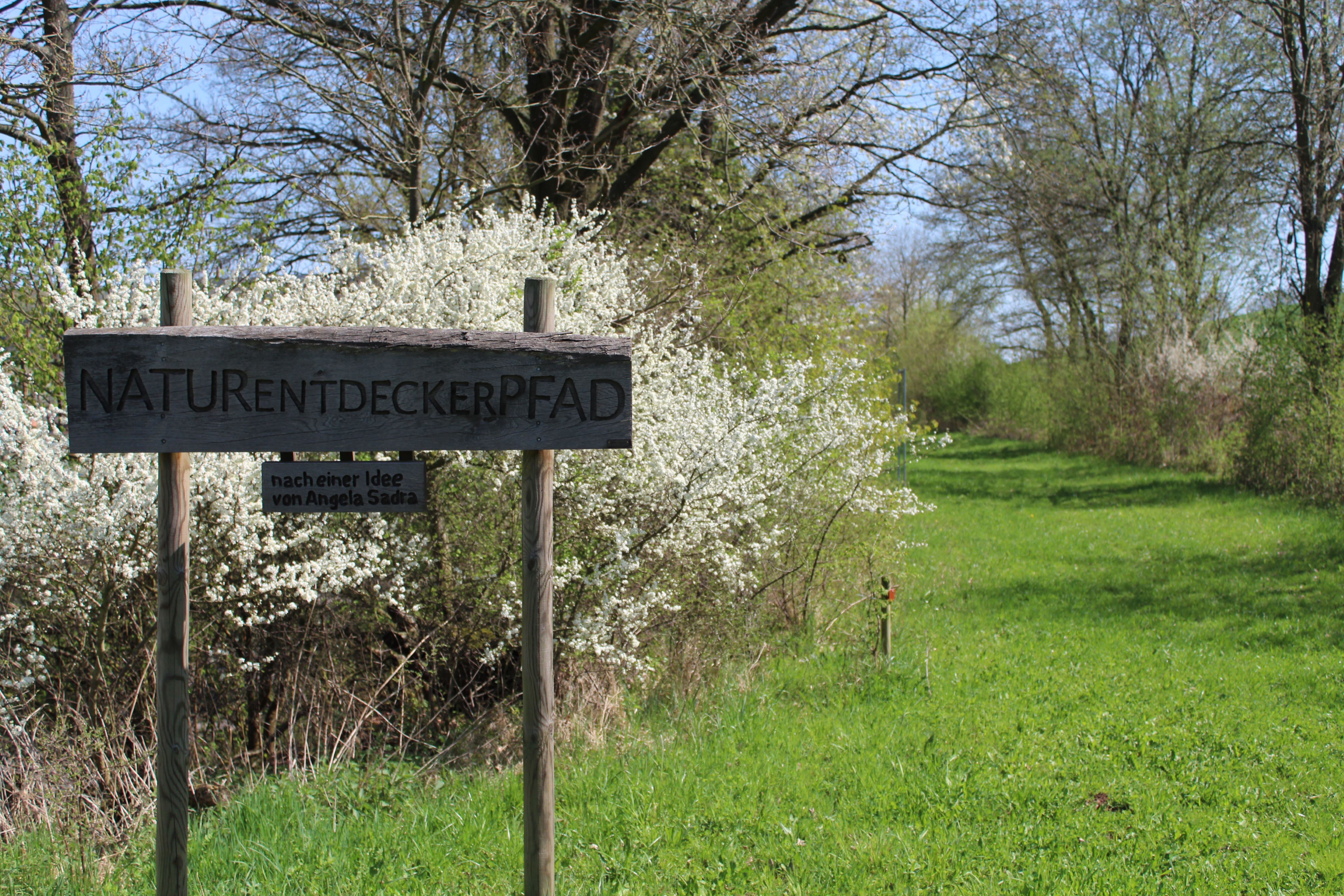 Hinweisschild für den Naturentdeckerpfad