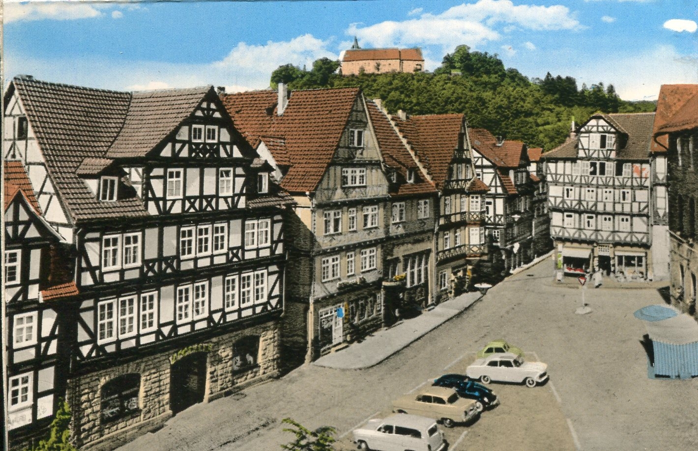 Marktplatz und Schloss in den 50ern