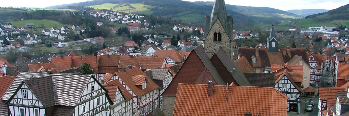 Luftaufnahme der Stadt Spangenberg