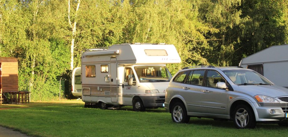 Wohnmobil auf dem Campingplatz